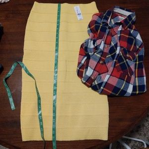 NY&Co Canary yellow pencil skirt size xs